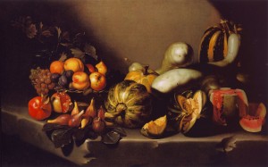 Still Life with Fruit on a Stone Ledge -  Michelangelo Merisi da Caravaggio (1571�1610)